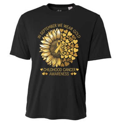 In September We Wear Gold Childhood Cancer Awareness Cooling Performance Crew T-Shirt