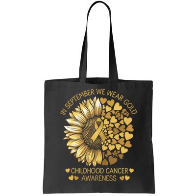 In September We Wear Gold Childhood Cancer Awareness Tote Bag