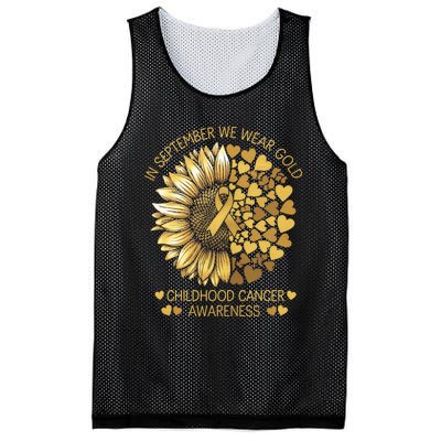 In September We Wear Gold Childhood Cancer Awareness Mesh Reversible Basketball Jersey Tank