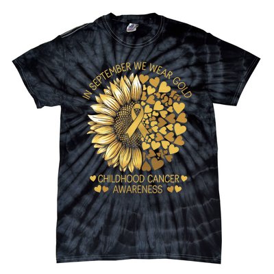 In September We Wear Gold Childhood Cancer Awareness Tie-Dye T-Shirt