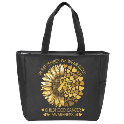 In September We Wear Gold Childhood Cancer Awareness Zip Tote Bag