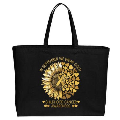 In September We Wear Gold Childhood Cancer Awareness Cotton Canvas Jumbo Tote