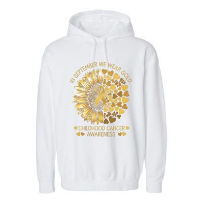 In September We Wear Gold Childhood Cancer Awareness Garment-Dyed Fleece Hoodie