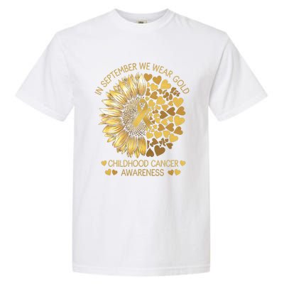 In September We Wear Gold Childhood Cancer Awareness Garment-Dyed Heavyweight T-Shirt