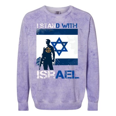 I Stand With Israel Support Israel Love Israeli Idf Colorblast Crewneck Sweatshirt