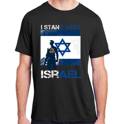 I Stand With Israel Support Israel Love Israeli Idf Adult ChromaSoft Performance T-Shirt