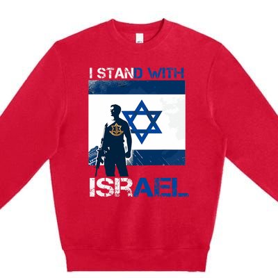 I Stand With Israel Support Israel Love Israeli Idf Premium Crewneck Sweatshirt