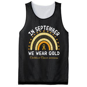 In September We Wear Gold Rainbow Childhood Cancer Awareness Mesh Reversible Basketball Jersey Tank