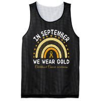 In September We Wear Gold Rainbow Childhood Cancer Awareness Mesh Reversible Basketball Jersey Tank