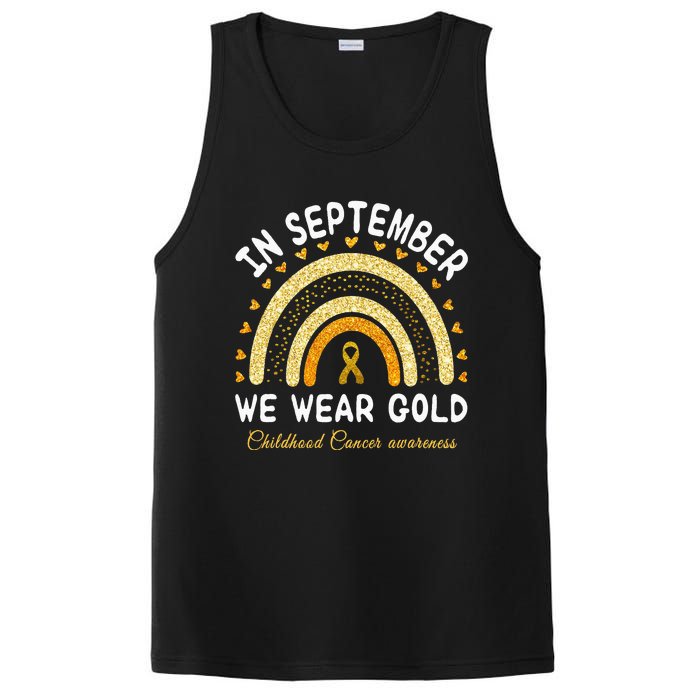 In September We Wear Gold Rainbow Childhood Cancer Awareness PosiCharge Competitor Tank