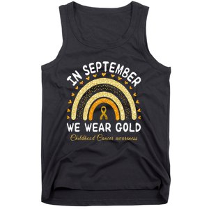 In September We Wear Gold Rainbow Childhood Cancer Awareness Tank Top