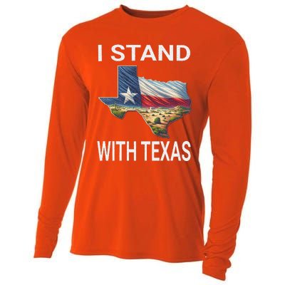 I Stand With Texas I Support Texas Cooling Performance Long Sleeve Crew