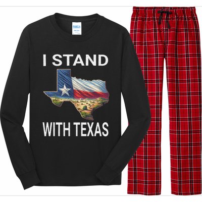 I Stand With Texas I Support Texas Long Sleeve Pajama Set