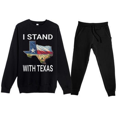 I Stand With Texas I Support Texas Premium Crewneck Sweatsuit Set