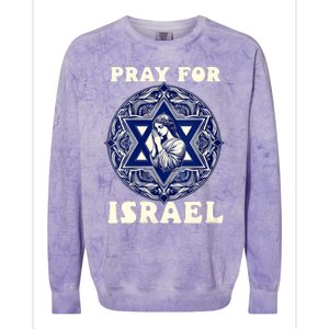 I Stand With Israel Support Israel Strong Pray For Israel Free Colorblast Crewneck Sweatshirt