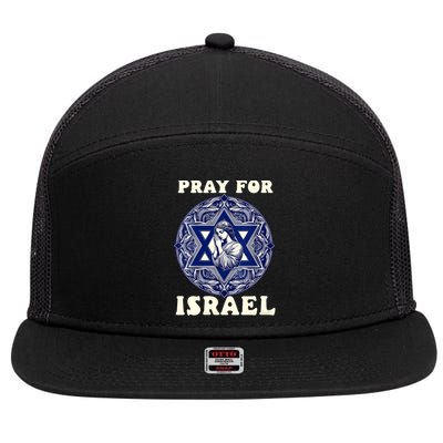 I Stand With Israel Support Israel Strong Pray For Israel Free 7 Panel Mesh Trucker Snapback Hat