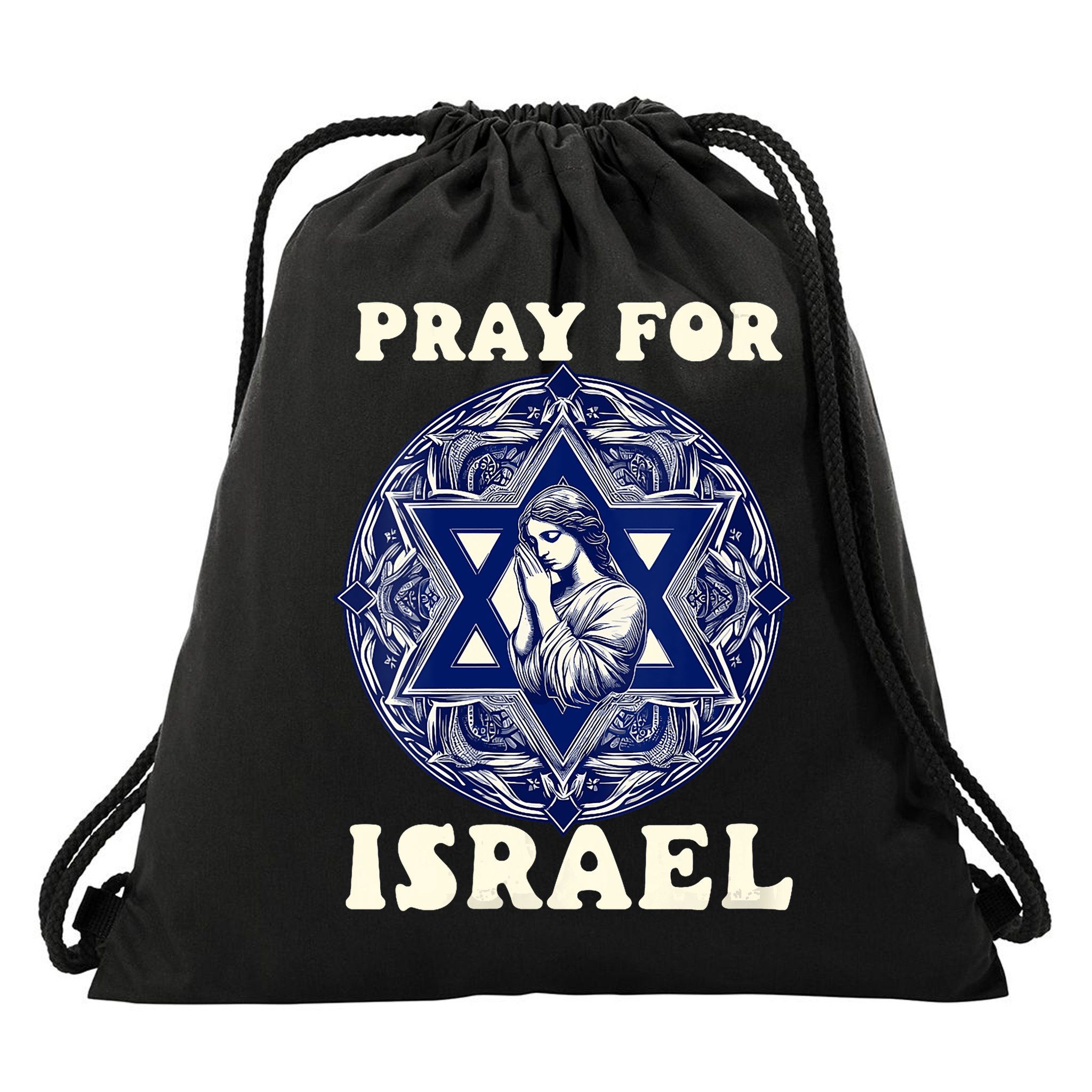 I Stand With Israel Support Israel Strong Pray For Israel Free Drawstring Bag