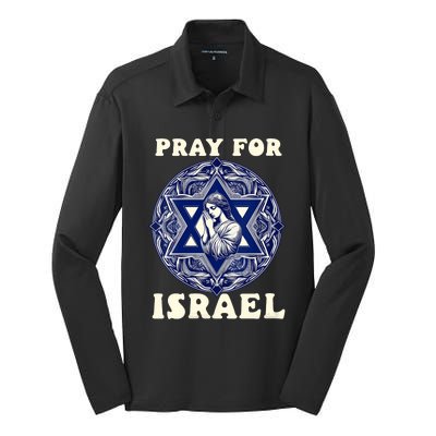 I Stand With Israel Support Israel Strong Pray For Israel Free Silk Touch Performance Long Sleeve Polo