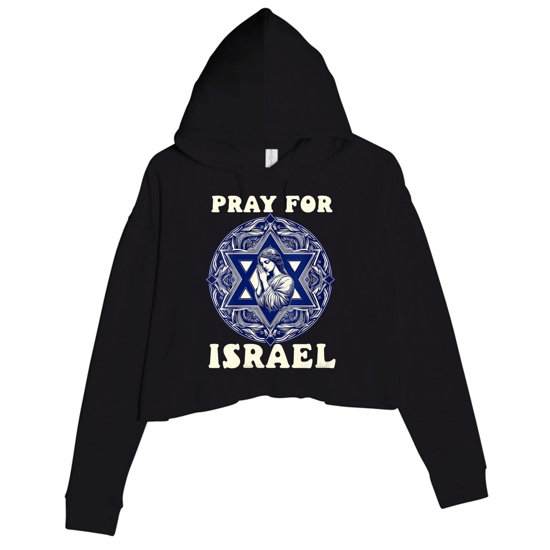 I Stand With Israel Support Israel Strong Pray For Israel Free Crop Fleece Hoodie