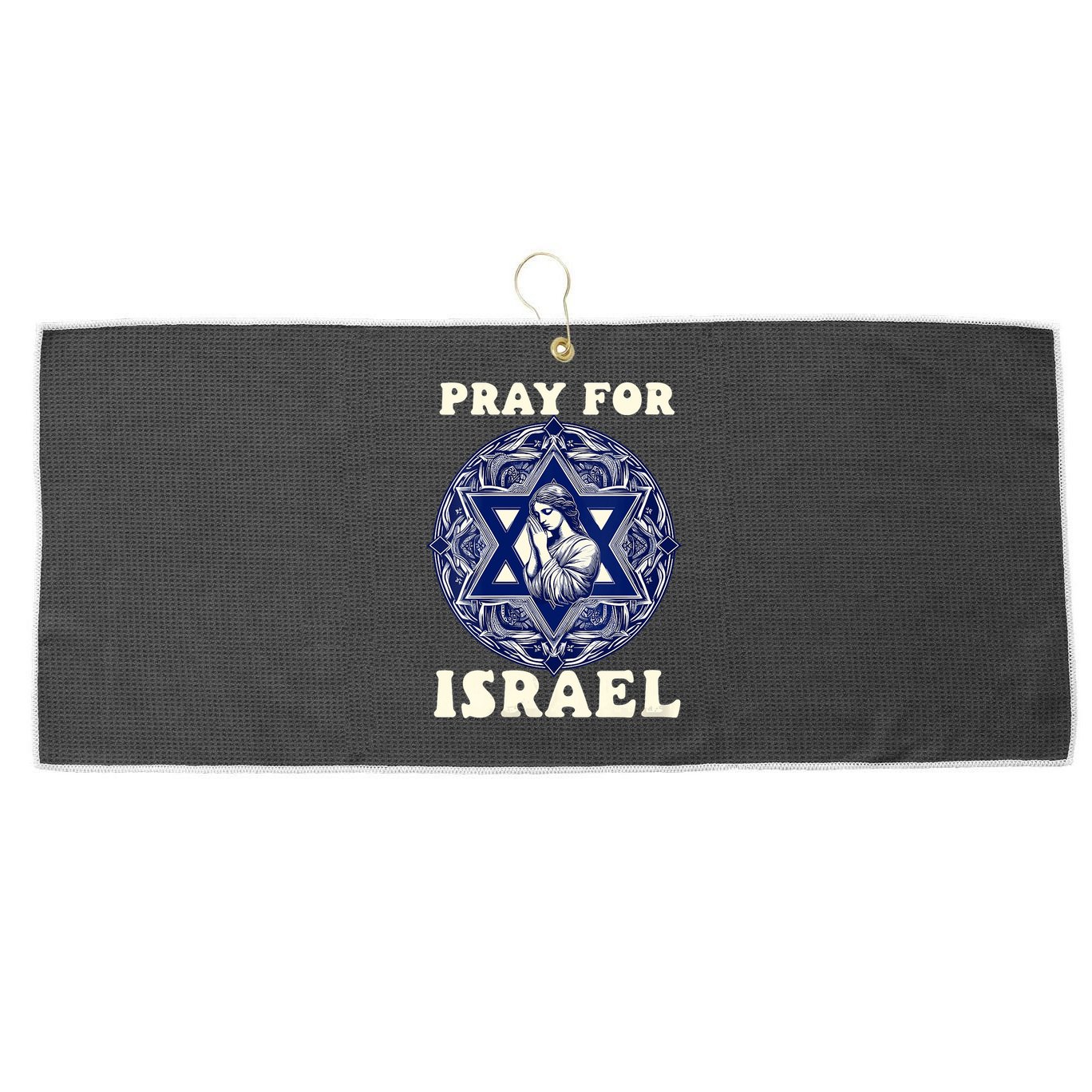 I Stand With Israel Support Israel Strong Pray For Israel Free Large Microfiber Waffle Golf Towel