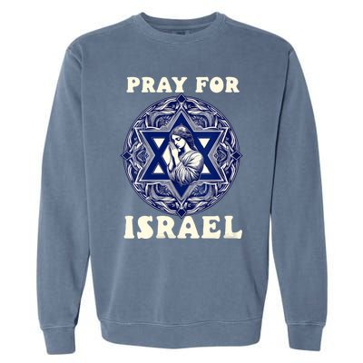 I Stand With Israel Support Israel Strong Pray For Israel Free Garment-Dyed Sweatshirt