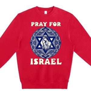 I Stand With Israel Support Israel Strong Pray For Israel Free Premium Crewneck Sweatshirt