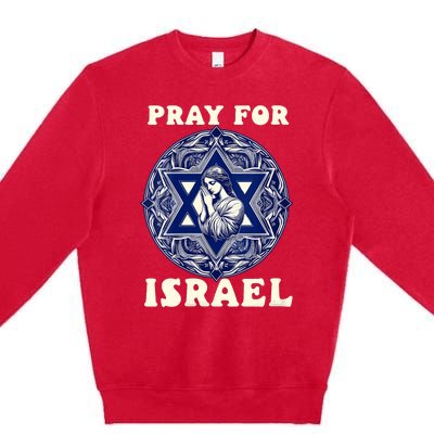 I Stand With Israel Support Israel Strong Pray For Israel Free Premium Crewneck Sweatshirt