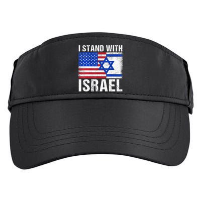 I Stand With Israel Patriotic T shirt USA and Israel Flag Adult Drive Performance Visor