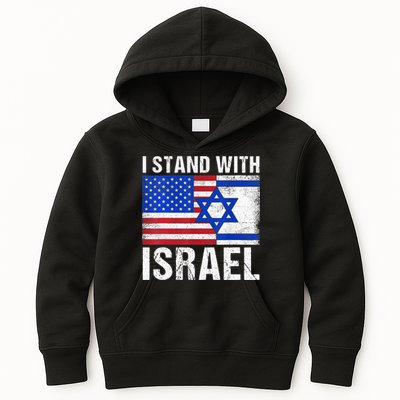 I Stand With Israel Patriotic T shirt USA and Israel Flag Kids Hoodie