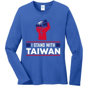 I Stand With Taiwan Raised Fist Gift Ladies Long Sleeve Shirt