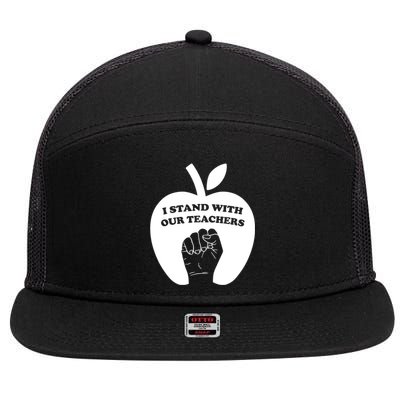 I Stand With Our Teachers & Stand Against Book Banning! 7 Panel Mesh Trucker Snapback Hat