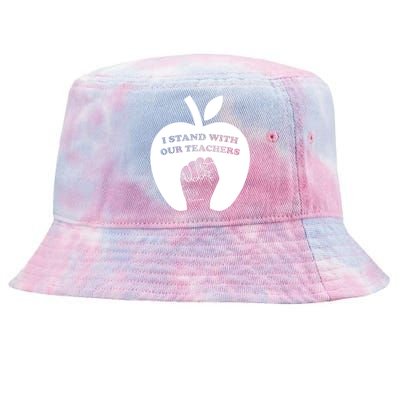 I Stand With Our Teachers & Stand Against Book Banning! Tie-Dyed Bucket Hat