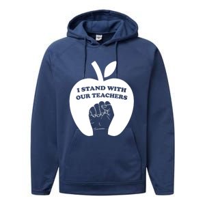 I Stand With Our Teachers & Stand Against Book Banning! Performance Fleece Hoodie