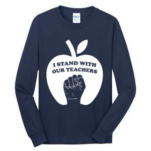 I Stand With Our Teachers & Stand Against Book Banning! Tall Long Sleeve T-Shirt