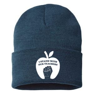 I Stand With Our Teachers & Stand Against Book Banning! Sustainable Knit Beanie