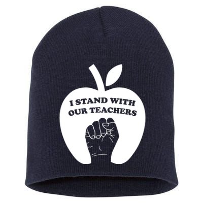 I Stand With Our Teachers & Stand Against Book Banning! Short Acrylic Beanie