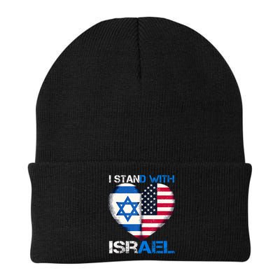 I Stand With Israel Us Support Love Israeli Brotherhood Flag Heart Beanie