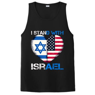 I Stand With Israel Us Support Love Israeli Brotherhood Flag Heart PosiCharge Competitor Tank