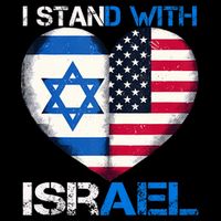 I Stand With Israel Us Support Love Israeli Brotherhood Flag Heart Womens T-Shirt