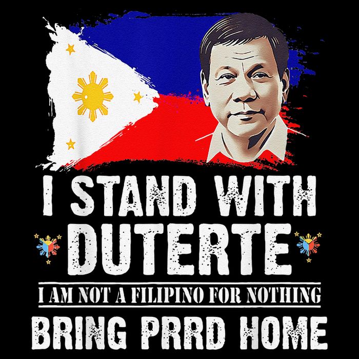I Stand With Duterte IM Not Filipino Foer Nothing Free PRRD Flat Bill Trucker Hat