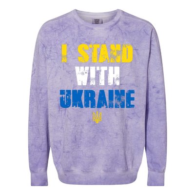 I Stand With Ukraine Colorblast Crewneck Sweatshirt