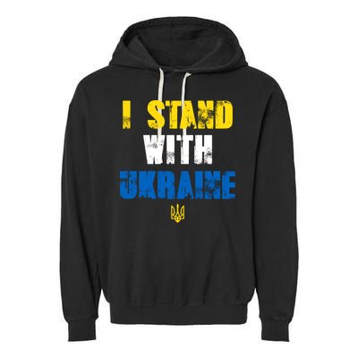 I Stand With Ukraine Garment-Dyed Fleece Hoodie