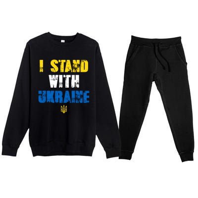 I Stand With Ukraine Premium Crewneck Sweatsuit Set