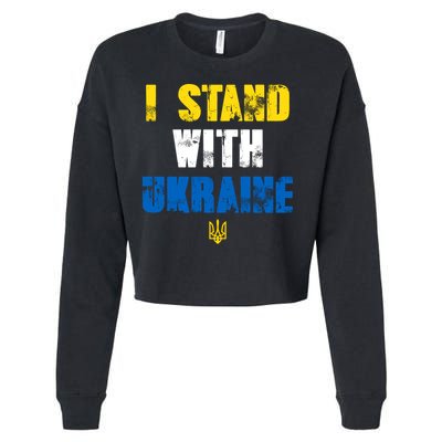 I Stand With Ukraine Cropped Pullover Crew