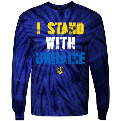 I Stand With Ukraine Tie-Dye Long Sleeve Shirt