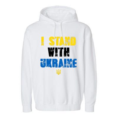 I Stand With Ukraine Garment-Dyed Fleece Hoodie