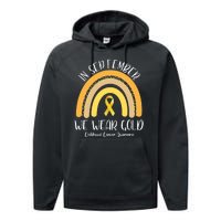 In September We Wear Gold Childhood Cancer Awareness Performance Fleece Hoodie