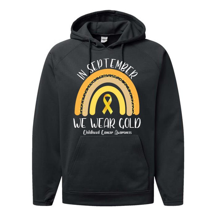 In September We Wear Gold Childhood Cancer Awareness Performance Fleece Hoodie