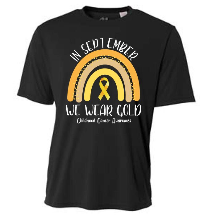 In September We Wear Gold Childhood Cancer Awareness Cooling Performance Crew T-Shirt