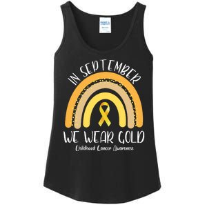 In September We Wear Gold Childhood Cancer Awareness Ladies Essential Tank